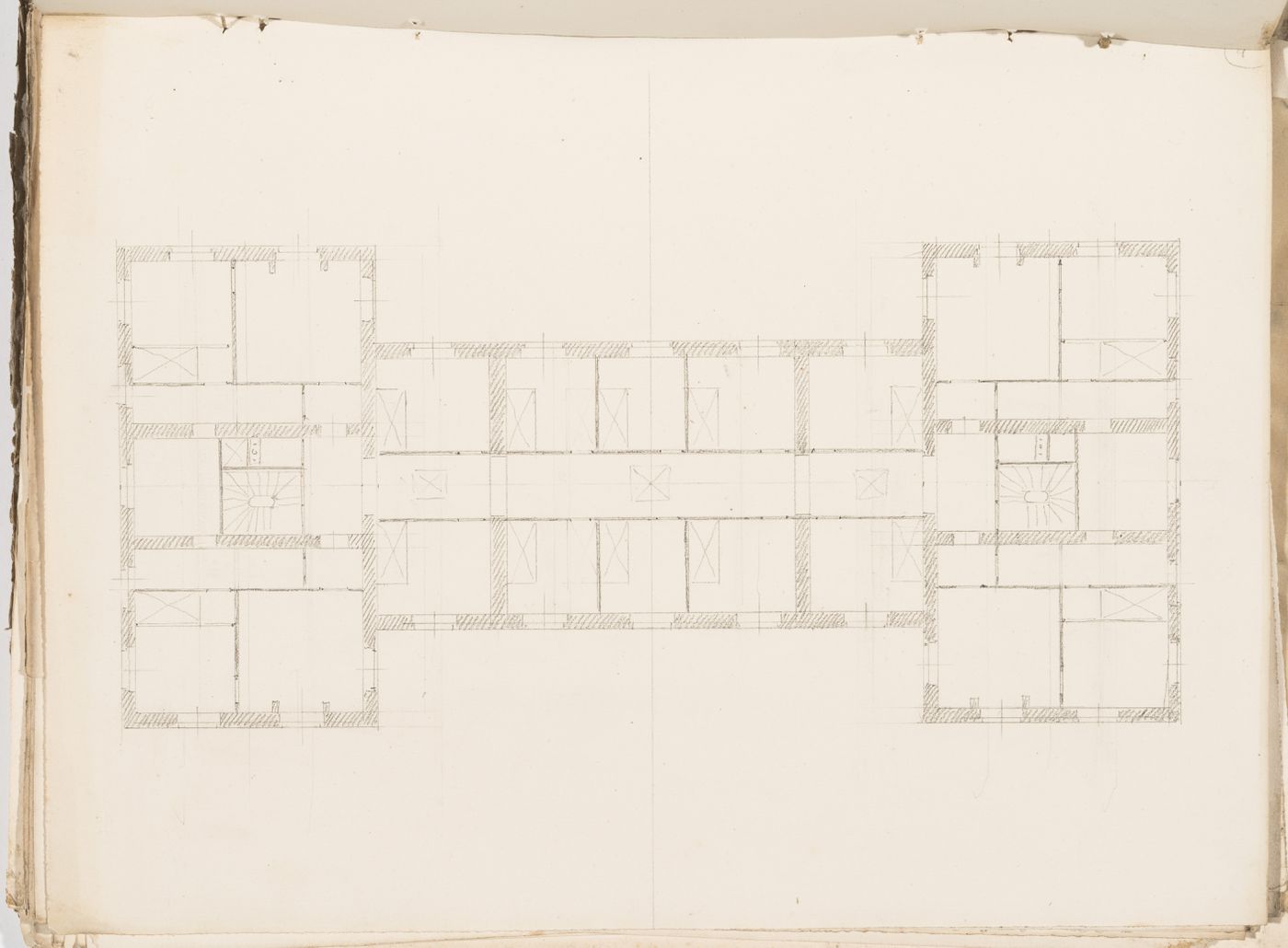 Project no. 4 for a country house for comte Treilhard: Second floor plan