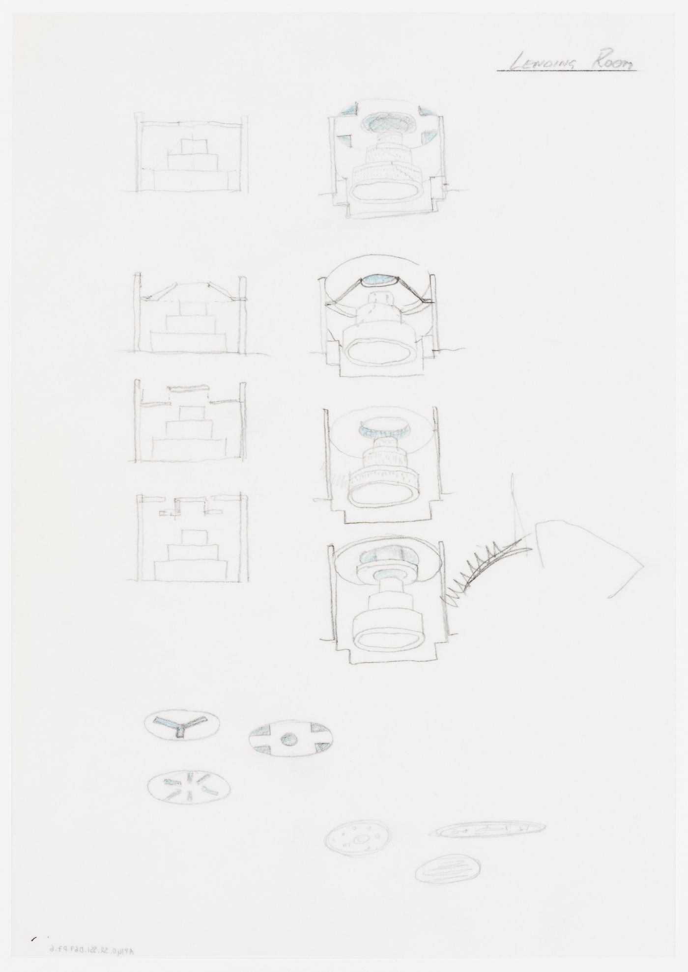 Biblioteca pubblica, Latina, Italy: sections, axonometrics and plans of lending room