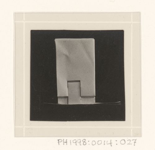 Photograph of a student model on the topic "Partial Division of Surface (Vertical and Horizontal, Relief and Shade)" for the "Space" course at the Vkhutemas (Higher State Artistic Technical Studios), Moscow