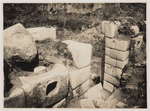 View of unidentified architectural ruins, Machu Picchu, Peru