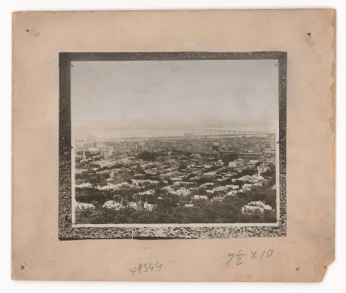 General view of Montréal from Mount Royal with Victoria Bridge in the right background, Québec