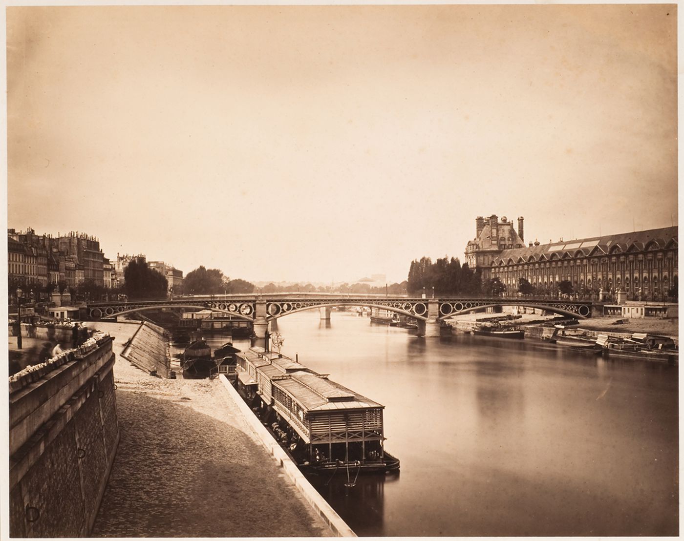 General view to the west from the Pont des Arts across the Seine, Paris, France