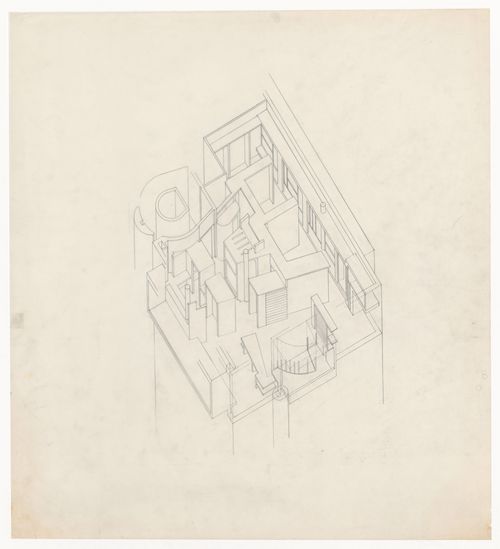 Axonometric drawing for Cooperativa di abitazione in via Paravia, Milan, Italy