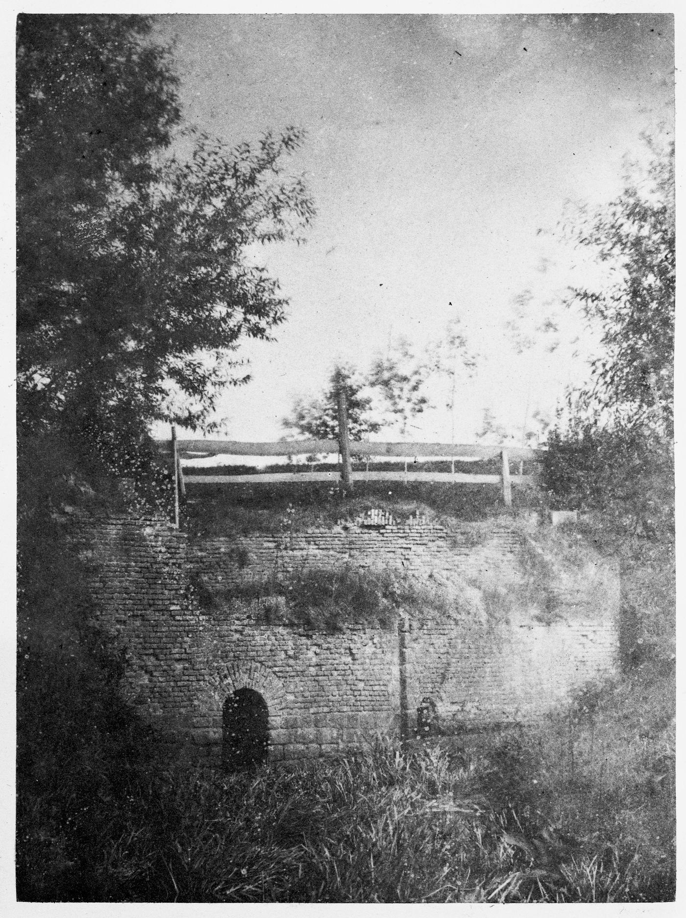 View of a stone arch bridge, near Ypres, France