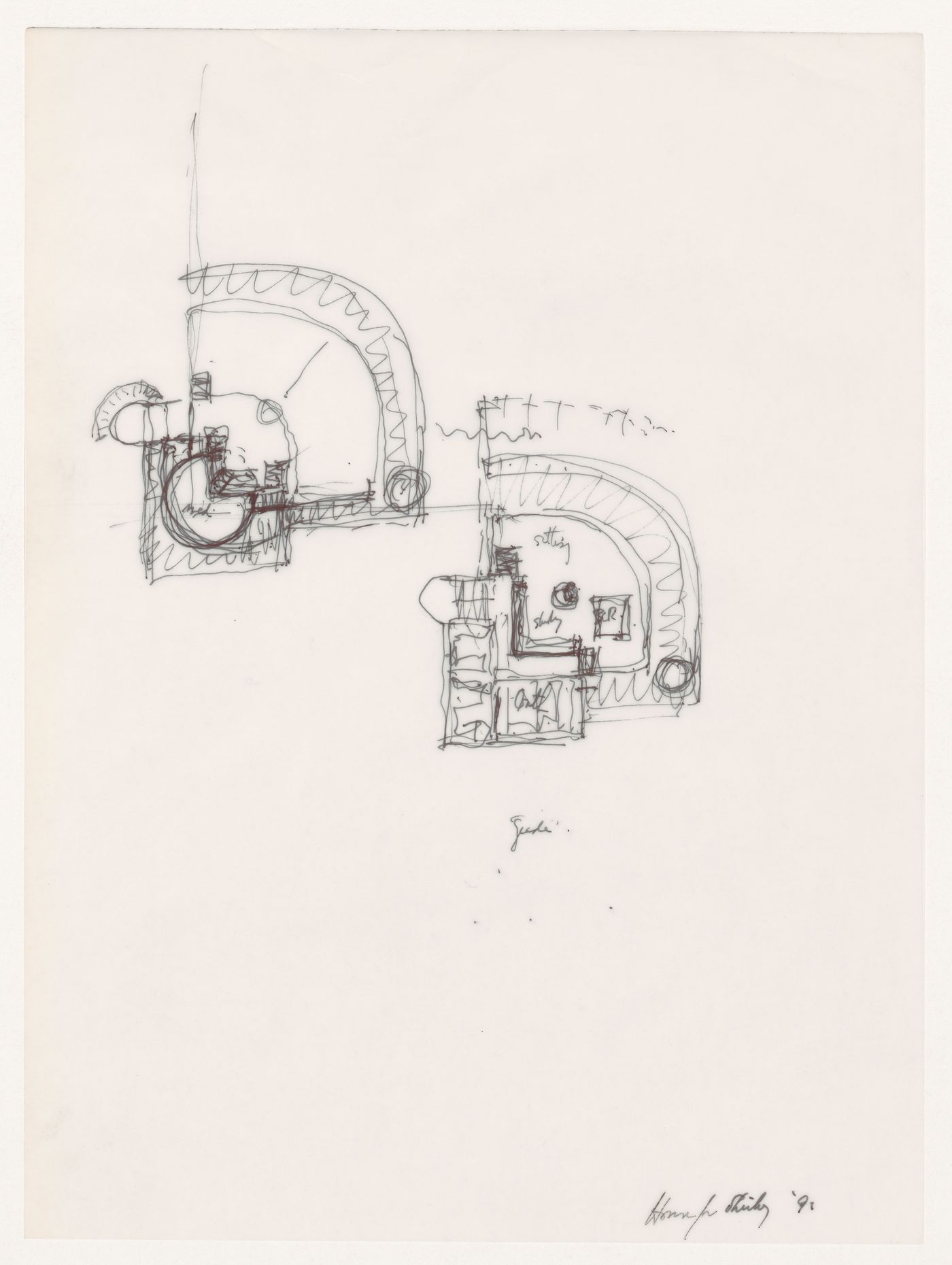 Sketch plans for Shirley MacLaine House, De Baca County, New Mexico