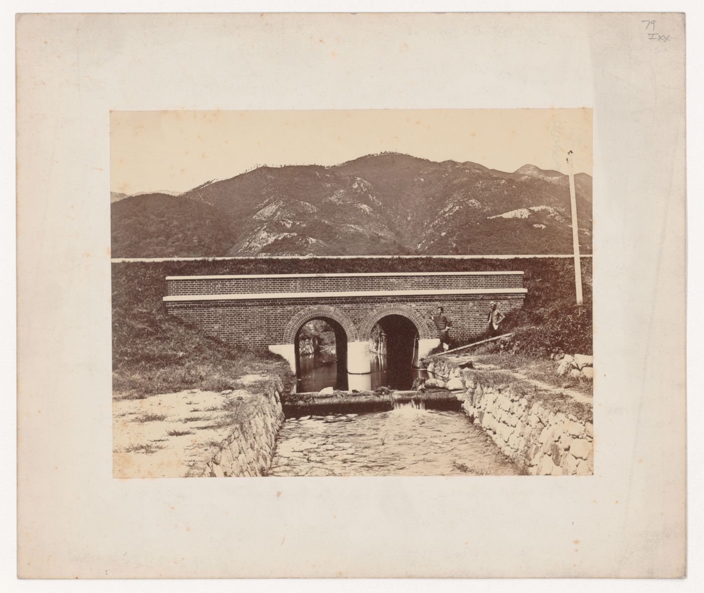 View of a brick bridge, Hiogo-ken (now Hyogo-ken), Japan
