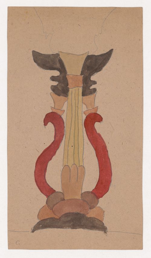 Design for a column in the shape of a lyre