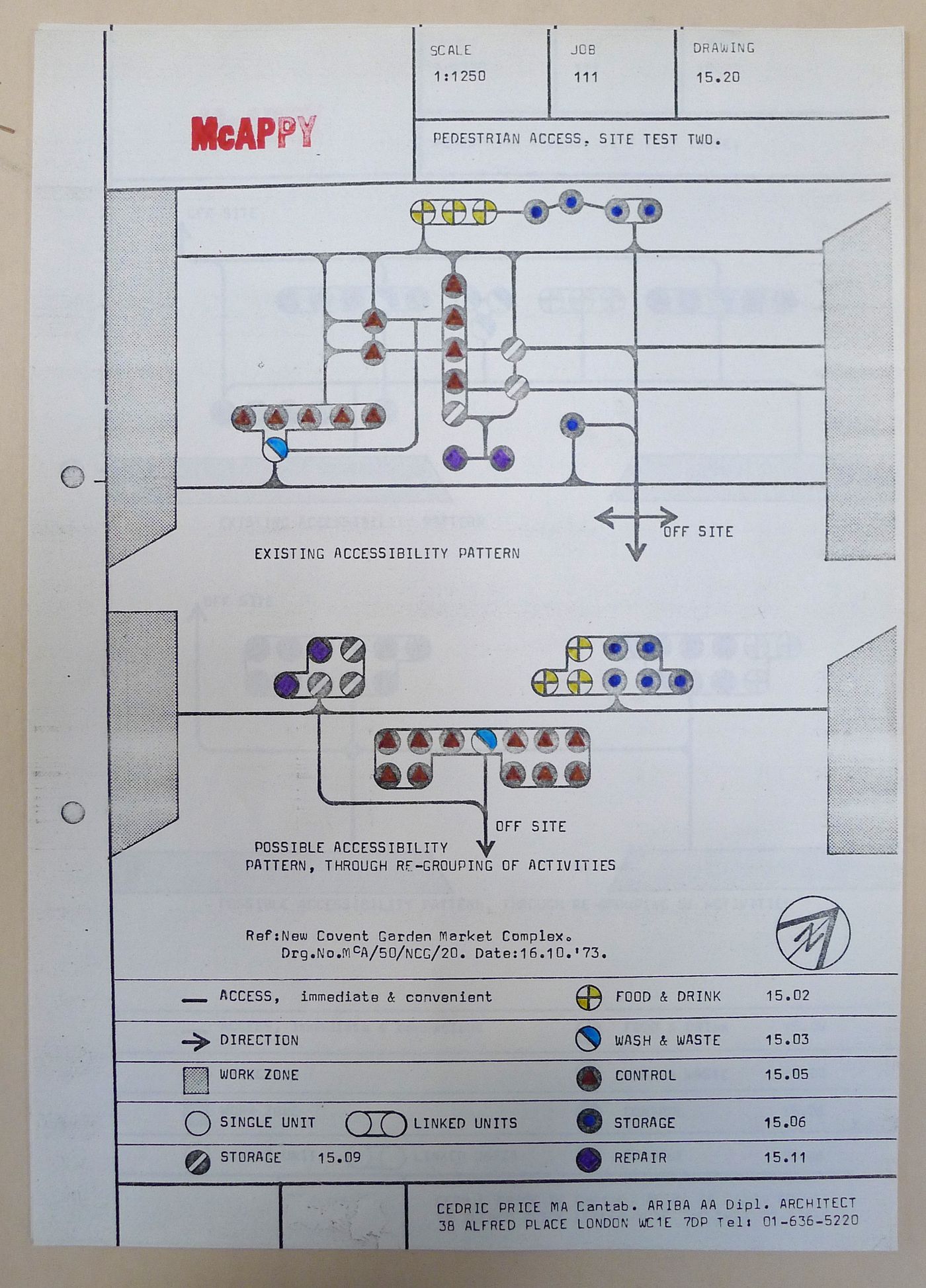 McAppy: diagram illustrating pedestrain access, site test two