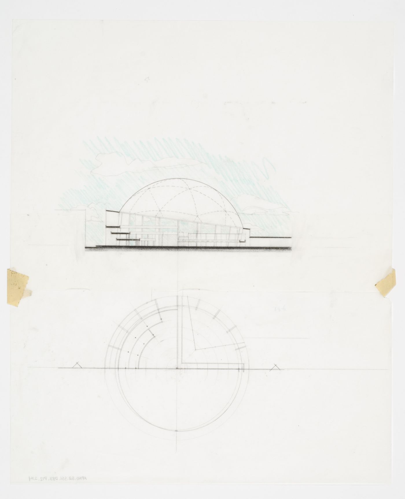 Bibliothèque de France, Paris, France: section and plan