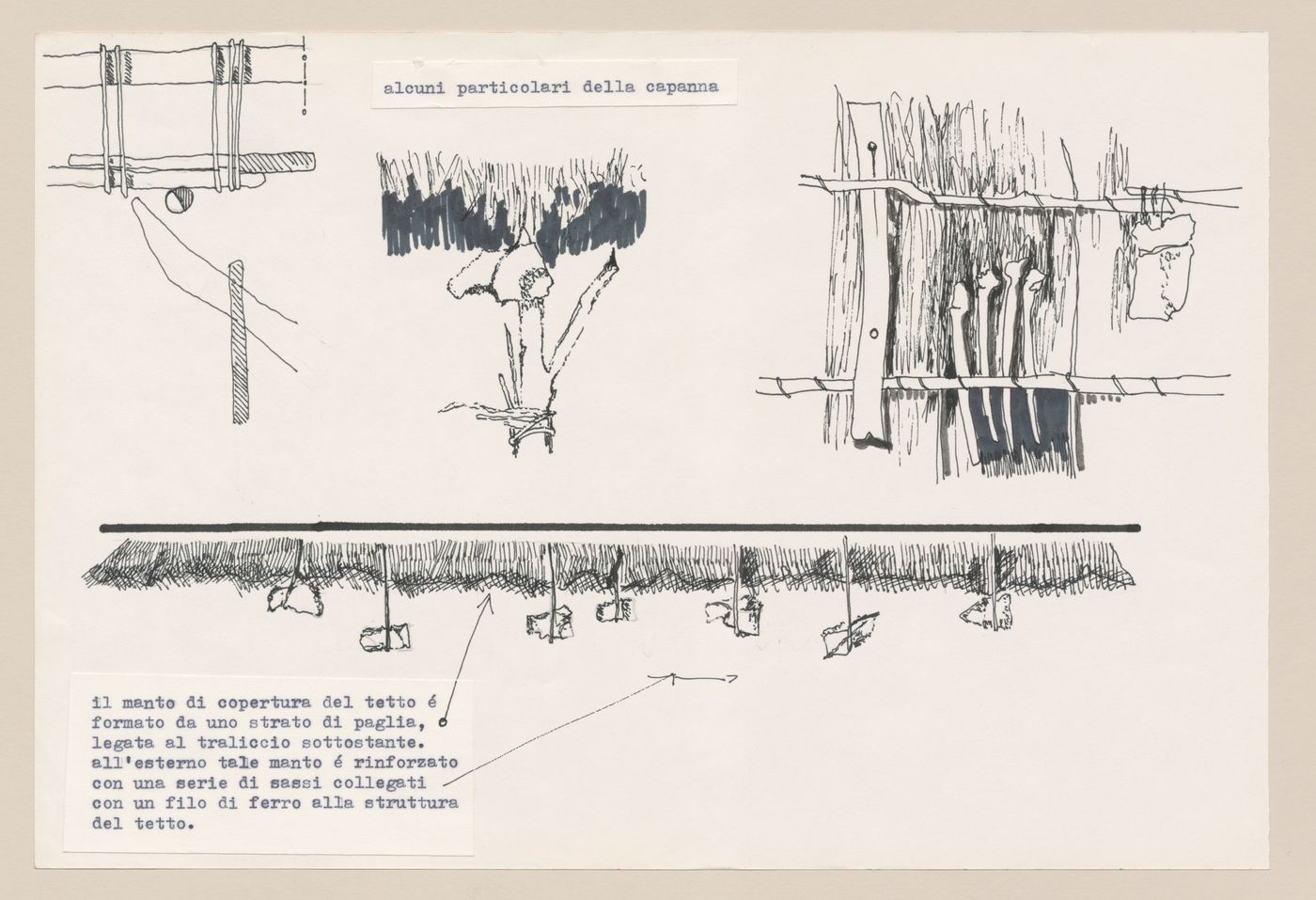 Sketches with notes for Zeno, une cultura autosufficiente [Zeno, a self-sufficient culture]