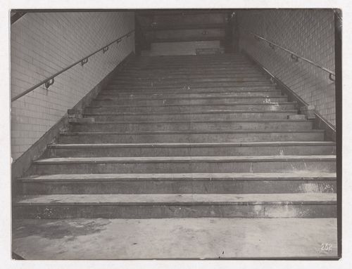 Construction of the Paris Metro, interior view of stairs, Paris, France