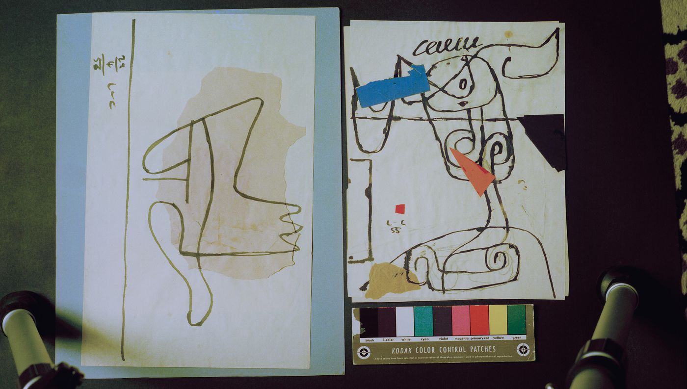 Photograph of paintings by Le Corbusier