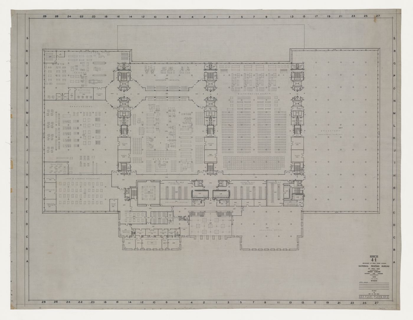 Plan, étage 2, Imprimerie Nationale du Canada, Hull, Québec, Canada