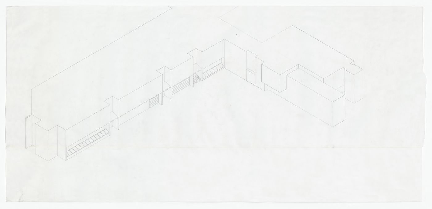 Axonometric drawing for Henry Moore Sculpture Centre, Art Gallery of Ontario, Stage I Expansion, Toronto