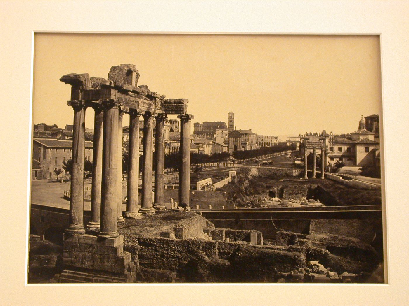 Forum with Temple of Saturn, foreground, Rome, Italy