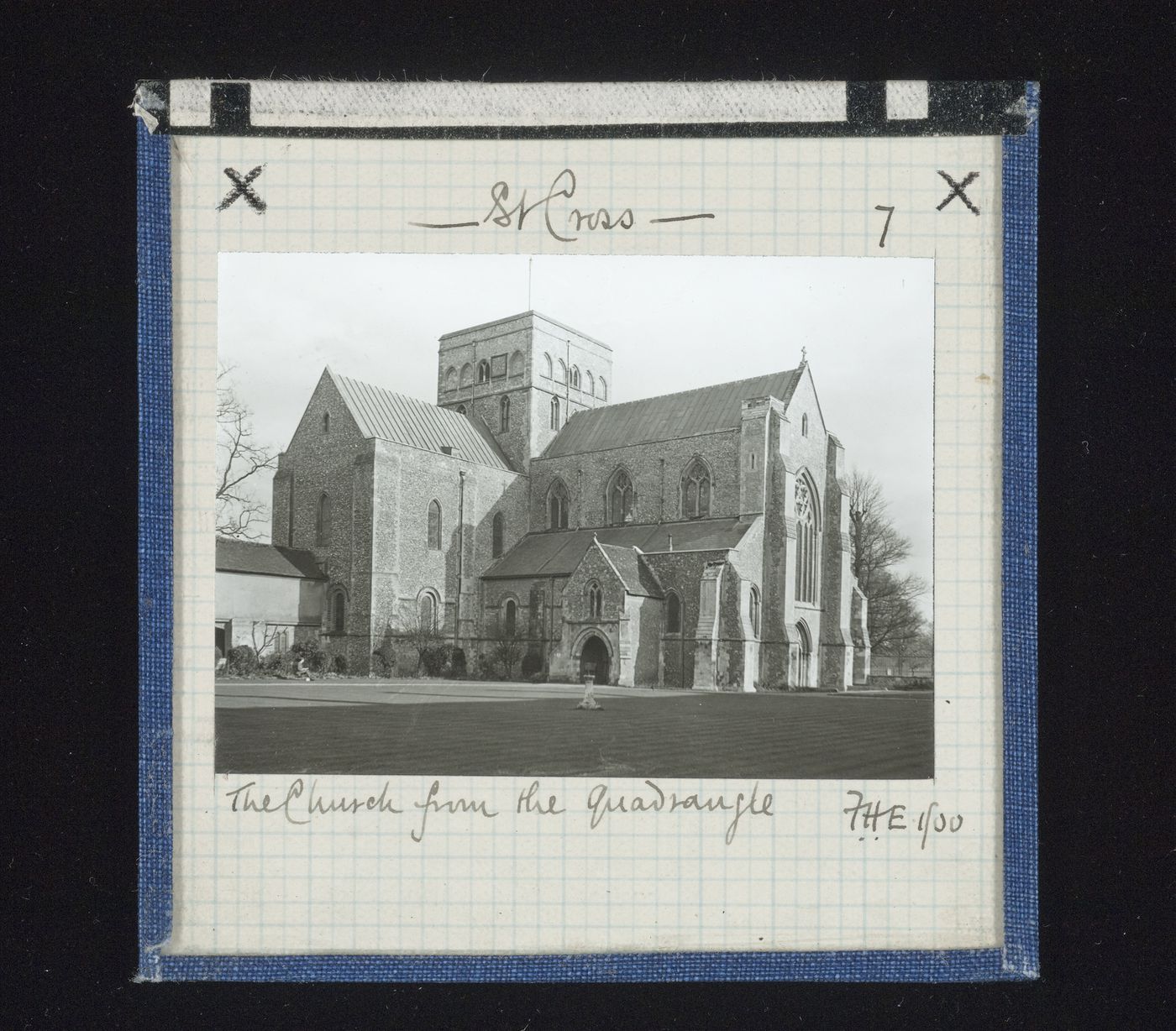 View of St. Cross Church from quadrangle, Winchester, Hampshire, England