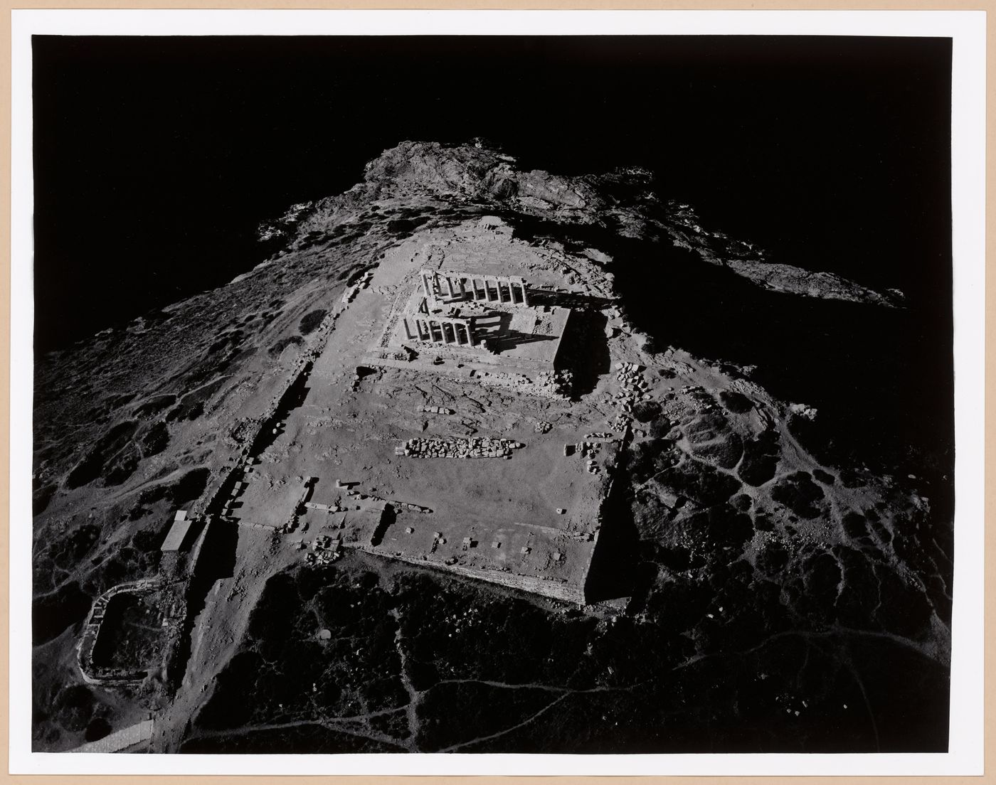 Aerial view of the Temple of Poseidon, Ákra Soúnion, Greece