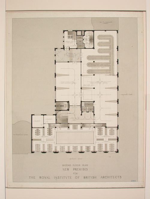 New premises for the Royal Institute of British Architects: Plan of second floor