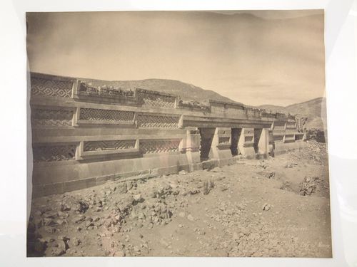Façade and entrances of a building in ruins, Mitla, Mexico