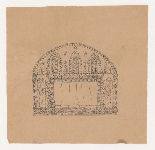 Design for the decoration of a wall around a curtain