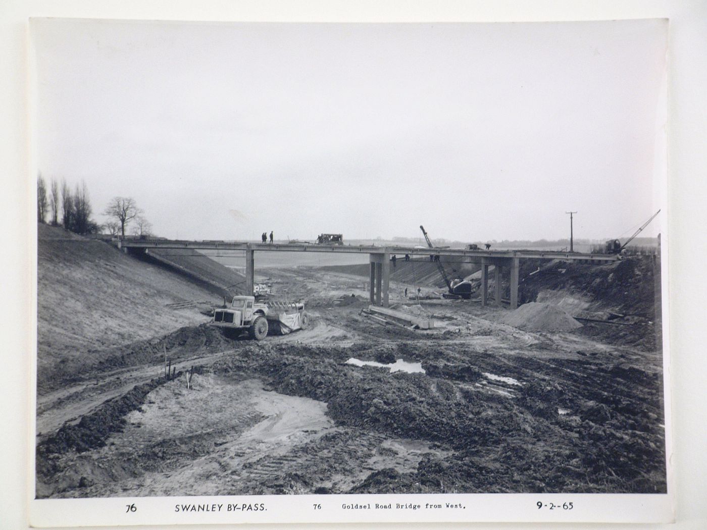 View of Goldsel Road Bridge from west, during construction of the Swanley Bypass, England
