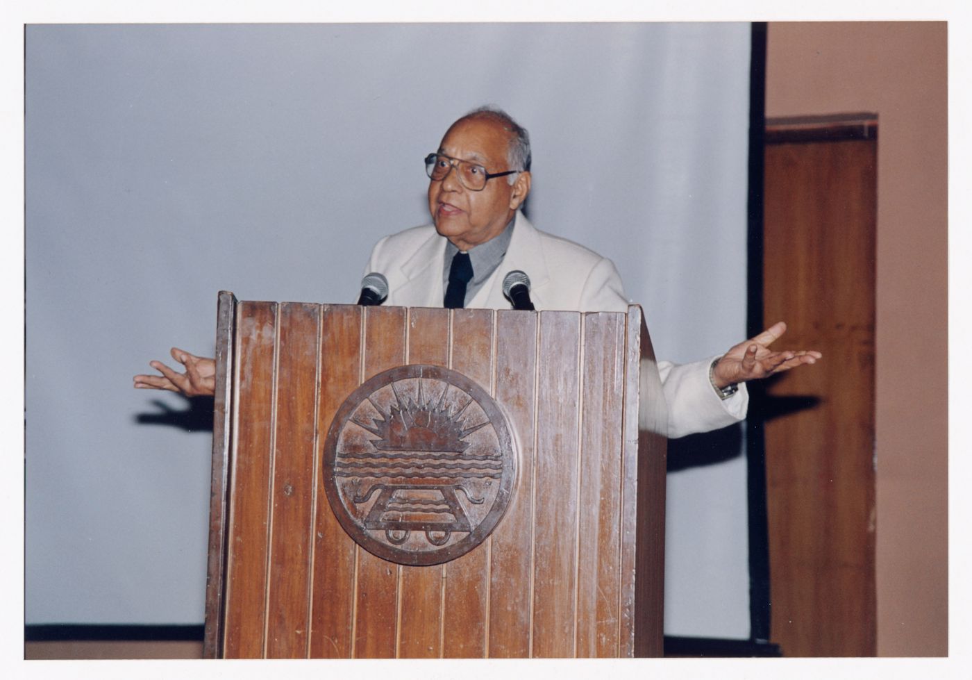 Photograph of Aditya Prakash giving a talk
