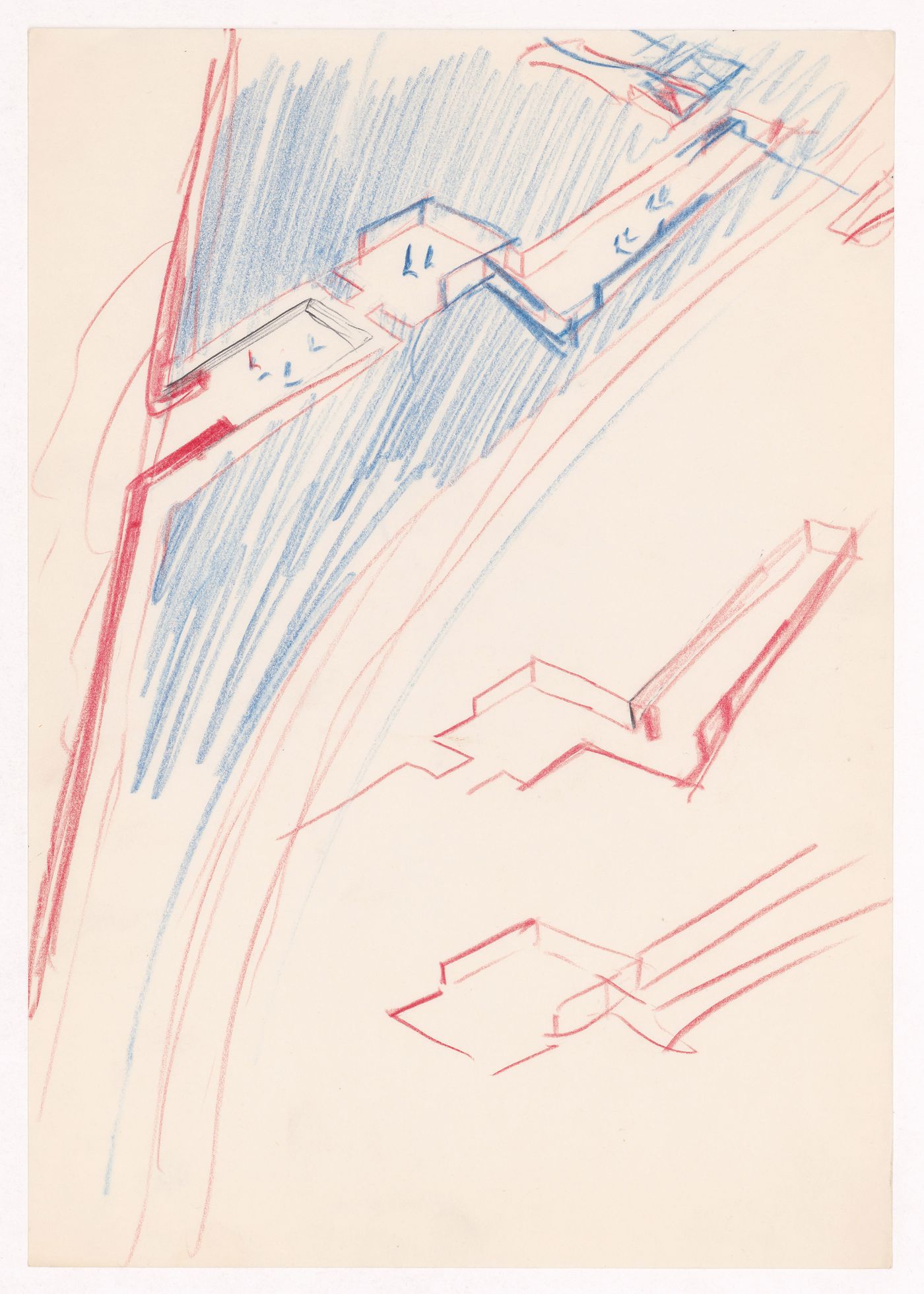 Sketch axomometric views for Plano Urbanístico para a Marginal de Leça e Zona da Boa Nova, Leça da Palmeira, Matosinhos, Portugal