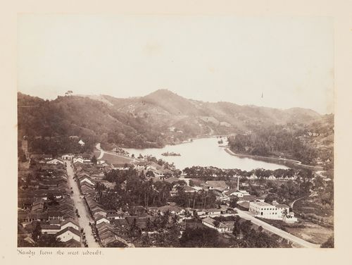 View of Kandy and Kandy Lake, Ceylon (now Sri Lanka)