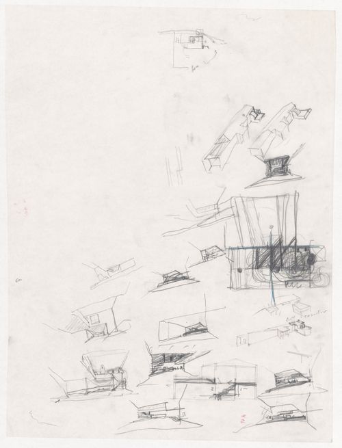 Sketch sections, perspectives, and axonometrics for Casa Erhard Josef Pascher, Sintra, Portugal