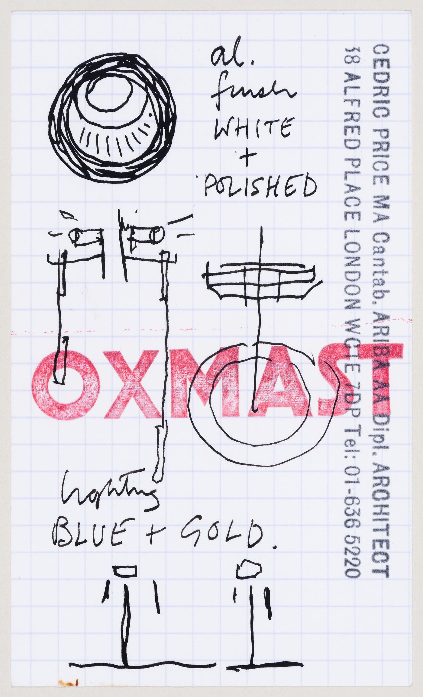 Oxmast: conceptual sketch for Christmas lights