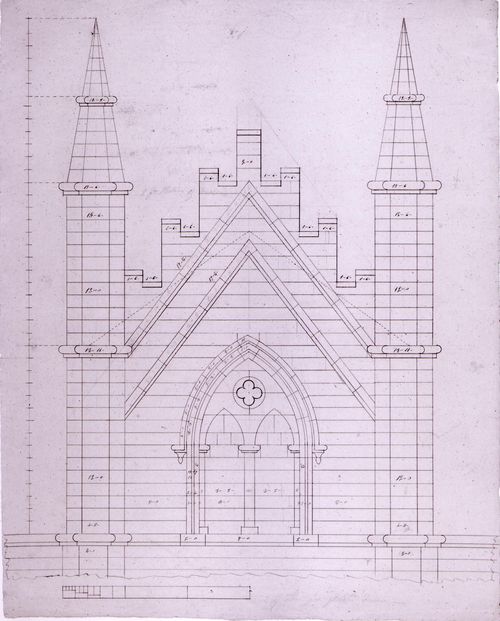 Elevation for a tower for Notre-Dame de Montréal