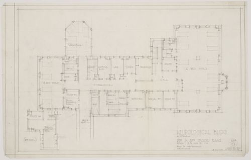 Montréal Neurological Institute, Montréal, Québec: second and third floor plans