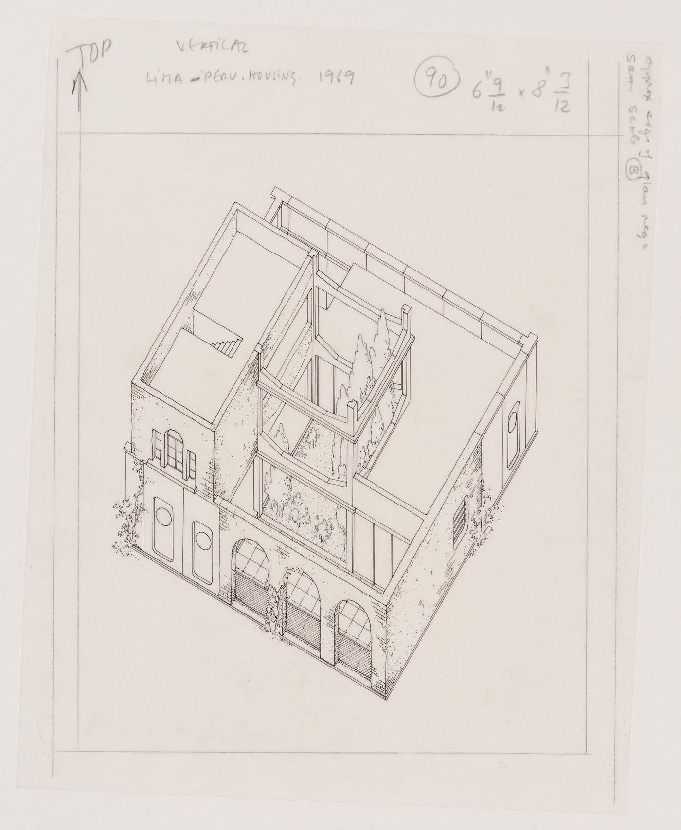 Previ Proyecto Experimental de Vivienda, Lima, Peru: axonometric