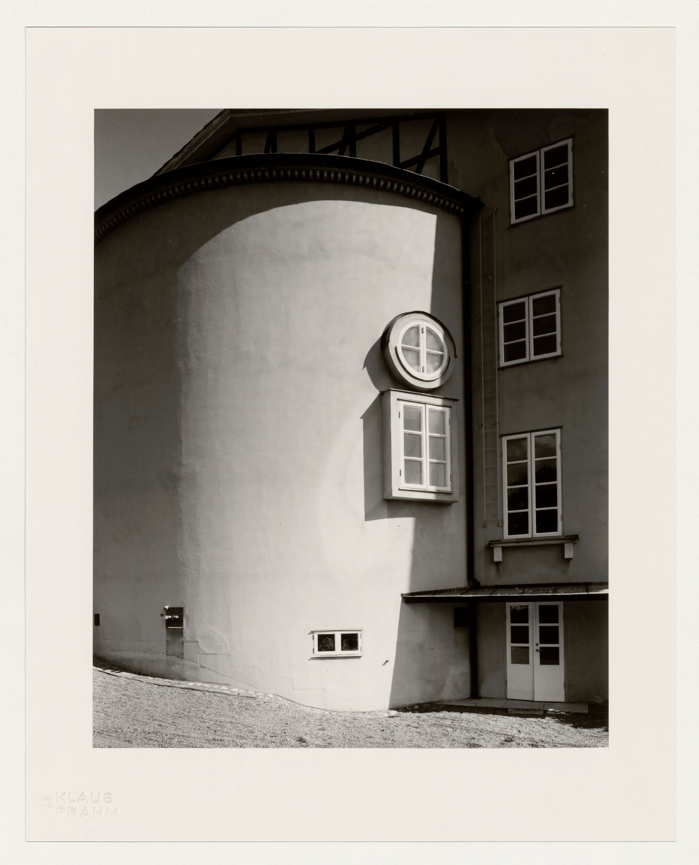 View of the "Window of Truth" on a lateral [?] façade of Lister County Courthouse, Sölvesborg, Sweden