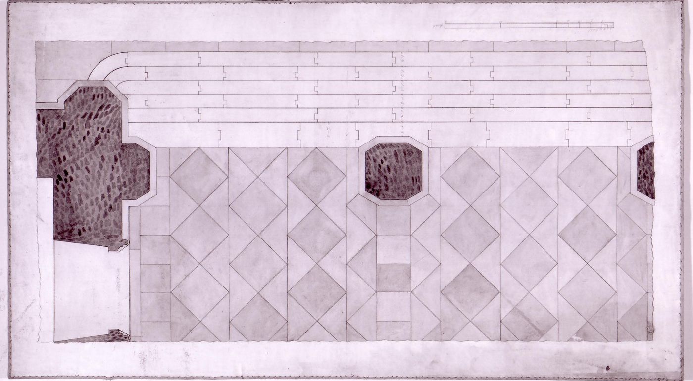 Plan for the principal entrance and stairs for Notre-Dame de Montréal