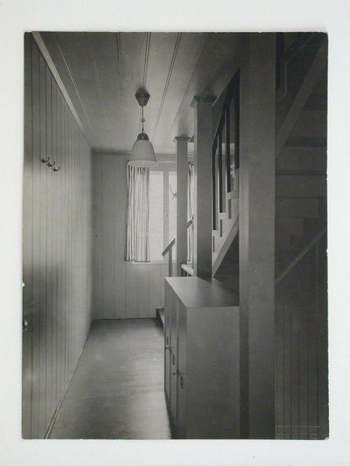 Interior view of a corridor and stairs of Primavesi Country House, Tess Valley, near Winkelsdorf, Czech Republic