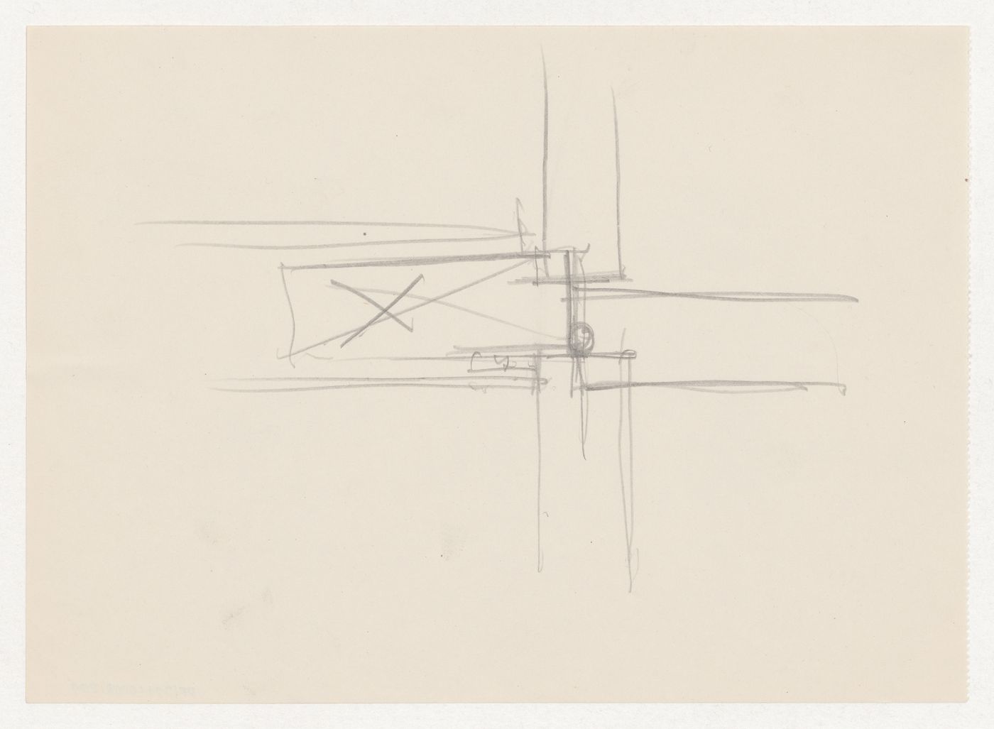 Sketch sectional detail for a window moulding [?] probably for Illinois Institute of Technology