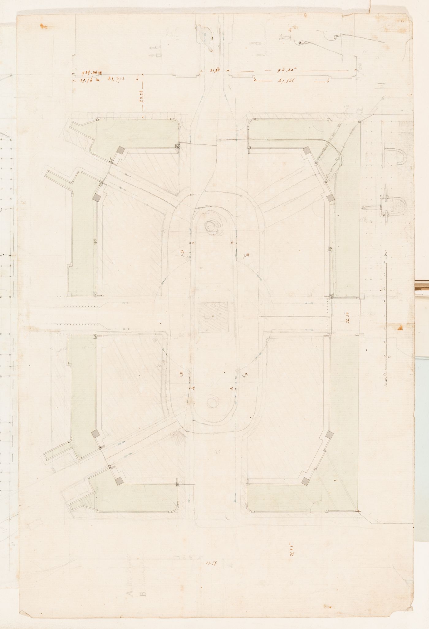 Plan for an urban square, probably place Louis XV