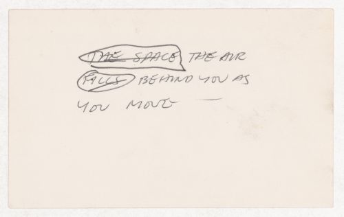 [The Space] The air [Falls] behind you as you move -