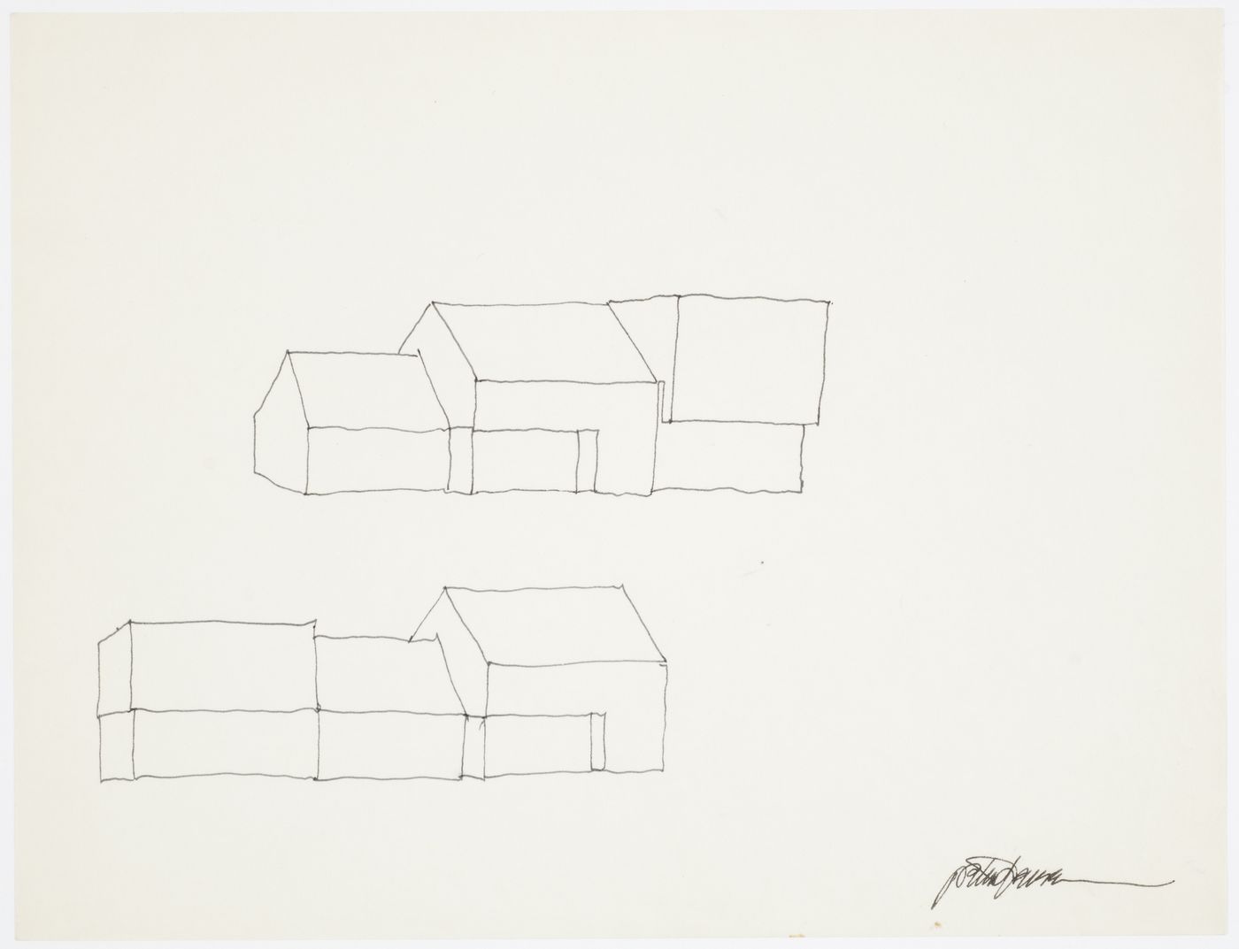 Conceptual sketch, Falk House (House II), Hardwick, Vermont