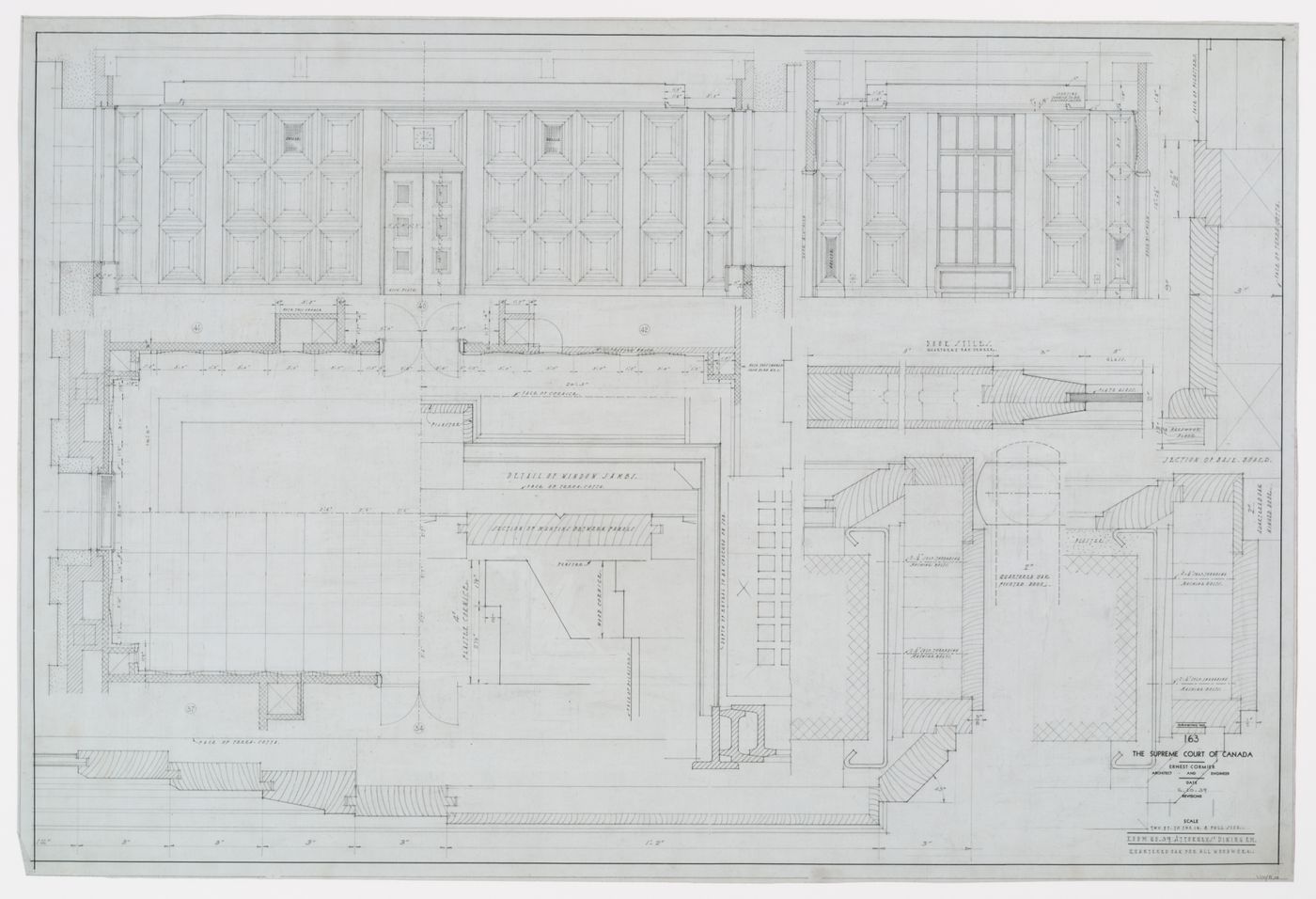 Détails de la salle à manger des avocats, Cour suprême du Canada, Ottawa, Ontario, Canada (1937-1953, 1977)