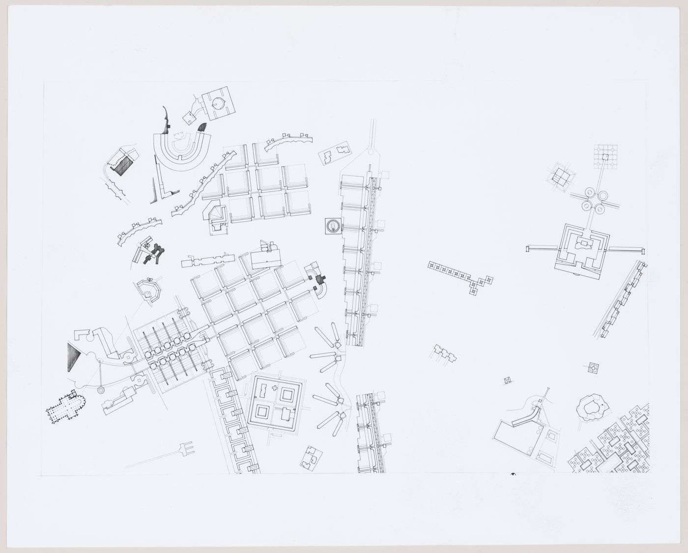 Roma Interrotta exhibition, Rome, Italy: view of a plan