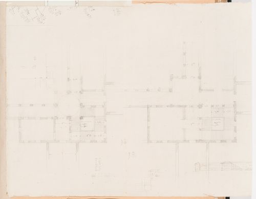 Ideal hospital for 1200 patients near the barrière de Monceau, Paris [?]: Partial plans showing stairs for site plan number eight