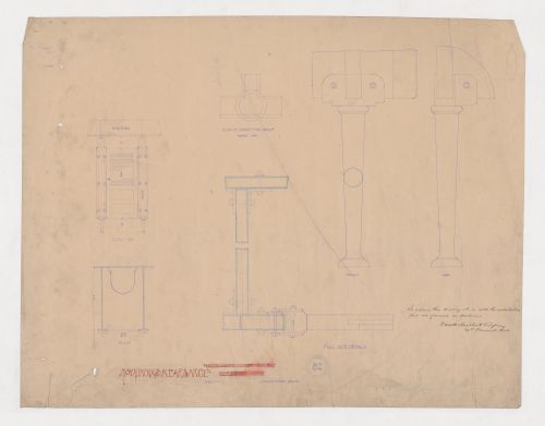Monadnock and Kearsarge Buildings, Chicago: Plan, elevation and full-scale details for the toilet compartments