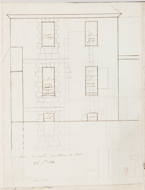 Elevation of the east pavilion of the house, Domaine de La Vallée