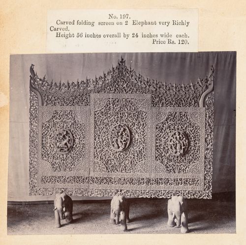 View of a screen, F. Beato Limited, C Road, Mandalay, Burma (now Myanmar)