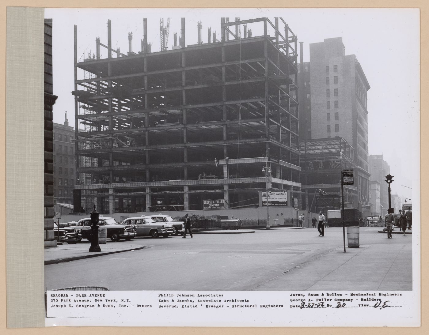 Seagram building under construction, 375 Park avenue, New York, N.Y., north-east view