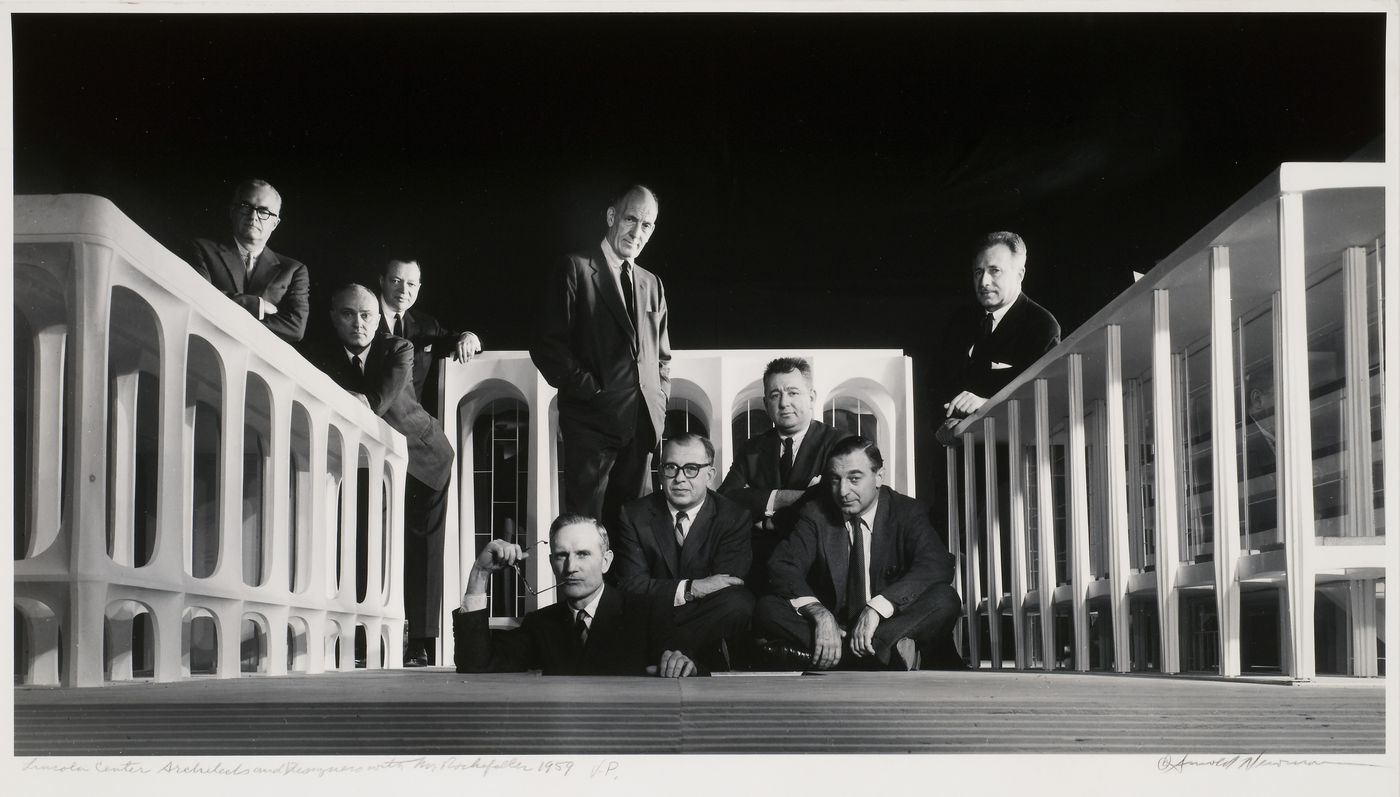 Lincoln Center architects and designers with Mr. Rockefeller