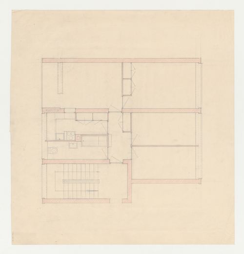 Plan for a housing unit, probably for Hellerhof Housing Estate, Frankfurt am Main, Germany