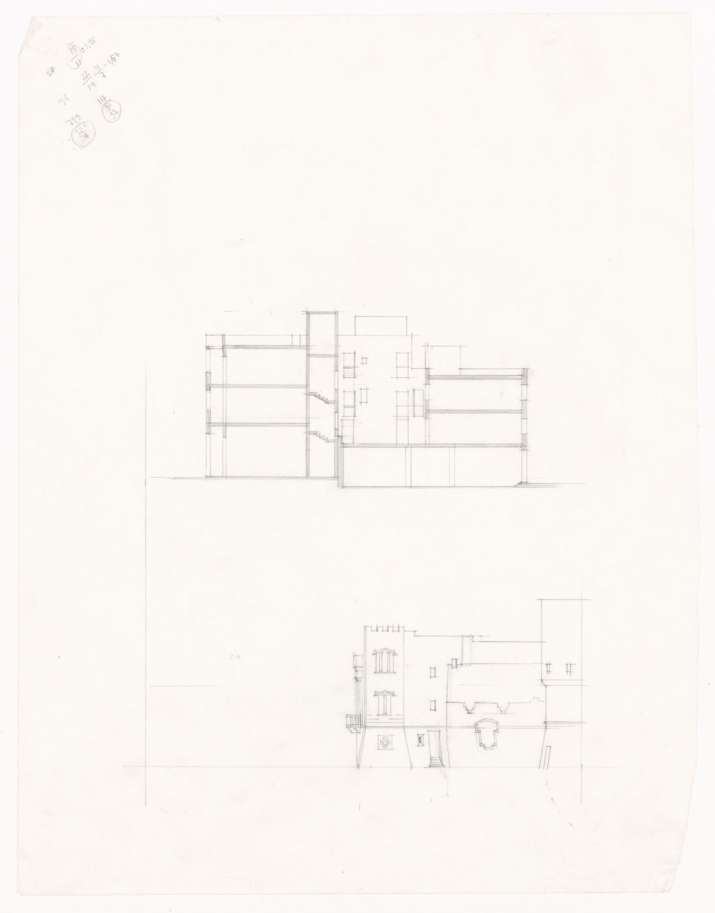 Elevation and section for Casa sul Lungomare, Otranto, Italy